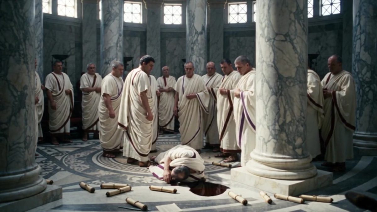 Senators around Caesar's body